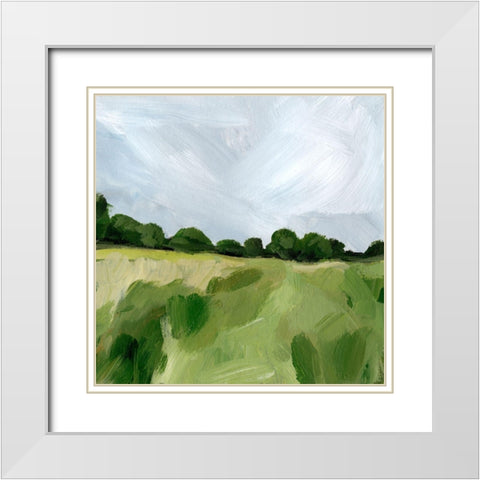 Field Path I White Modern Wood Framed Art Print with Double Matting by Barnes, Victoria