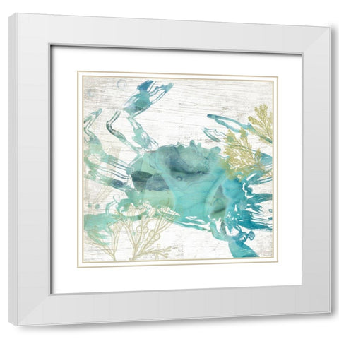 Jeweled Crustacean I White Modern Wood Framed Art Print with Double Matting by Vess, June Erica