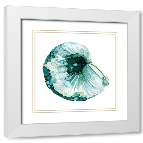 Blue Barnacle I White Modern Wood Framed Art Print with Double Matting by Popp, Grace