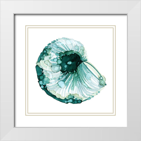 Blue Barnacle I White Modern Wood Framed Art Print with Double Matting by Popp, Grace