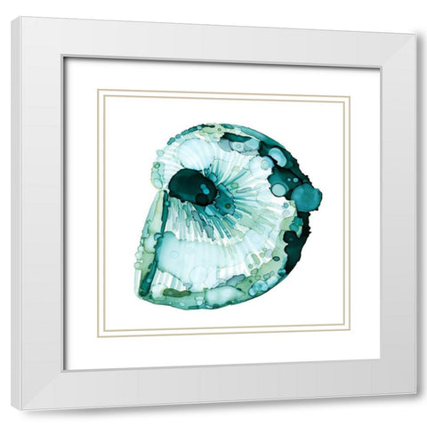 Blue Barnacle II White Modern Wood Framed Art Print with Double Matting by Popp, Grace