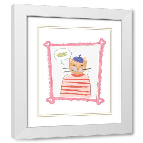 Cameo Characters I White Modern Wood Framed Art Print with Double Matting by Vess, June Erica