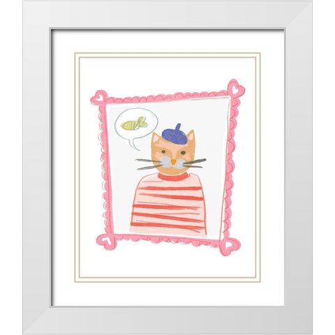 Cameo Characters I White Modern Wood Framed Art Print with Double Matting by Vess, June Erica