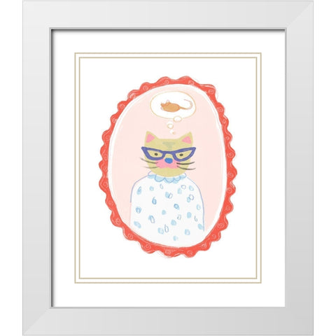 Cameo Characters II White Modern Wood Framed Art Print with Double Matting by Vess, June Erica