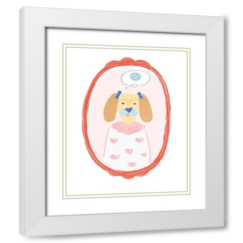 Cameo Characters III White Modern Wood Framed Art Print with Double Matting by Vess, June Erica