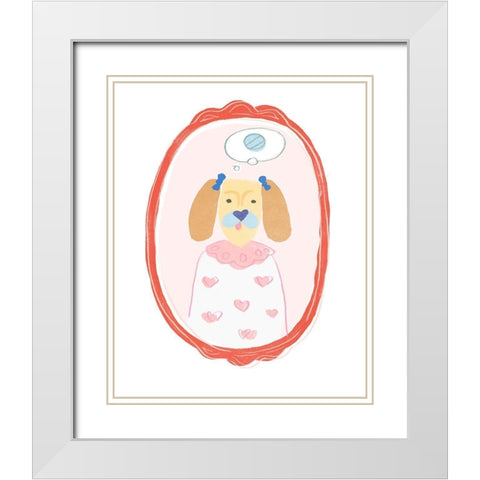 Cameo Characters III White Modern Wood Framed Art Print with Double Matting by Vess, June Erica