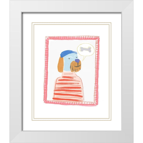 Cameo Characters IV White Modern Wood Framed Art Print with Double Matting by Vess, June Erica