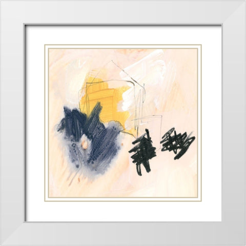 Yellow Ochre Splotch I White Modern Wood Framed Art Print with Double Matting by Parker, Jennifer Paxton