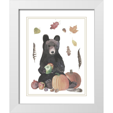 Cute Autumn Forest I White Modern Wood Framed Art Print with Double Matting by Longley, Alicia