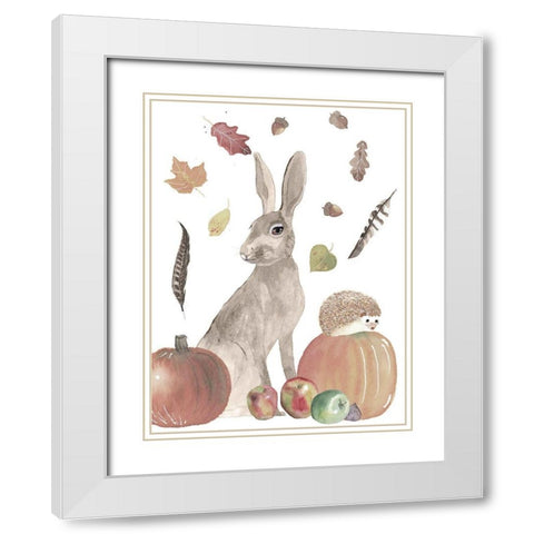 Cute Autumn Forest II White Modern Wood Framed Art Print with Double Matting by Longley, Alicia