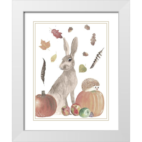 Cute Autumn Forest II White Modern Wood Framed Art Print with Double Matting by Longley, Alicia