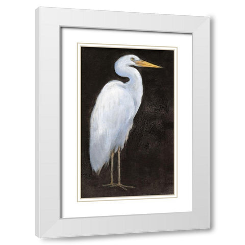 White Heron Portrait I White Modern Wood Framed Art Print with Double Matting by OToole, Tim