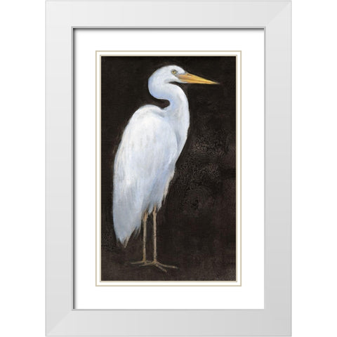 White Heron Portrait I White Modern Wood Framed Art Print with Double Matting by OToole, Tim