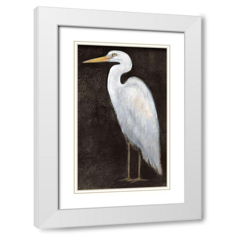 White Heron Portrait II White Modern Wood Framed Art Print with Double Matting by OToole, Tim