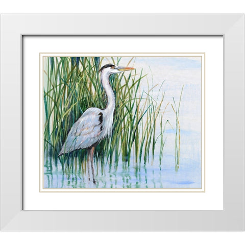 Heron in the Marsh I White Modern Wood Framed Art Print with Double Matting by OToole, Tim