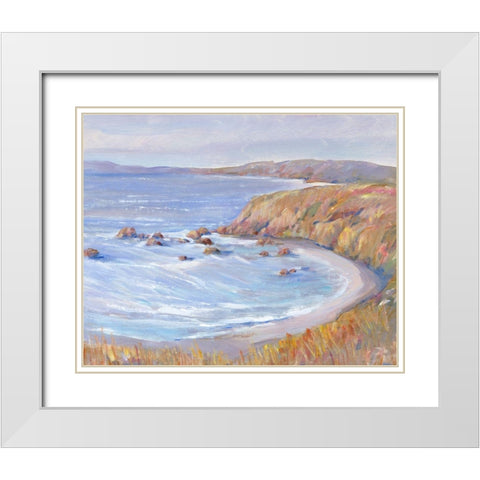 Along the Coast II White Modern Wood Framed Art Print with Double Matting by OToole, Tim