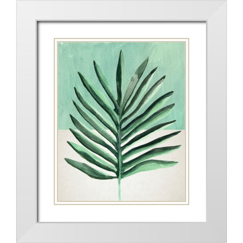 Verging Palm I White Modern Wood Framed Art Print with Double Matting by Warren, Annie