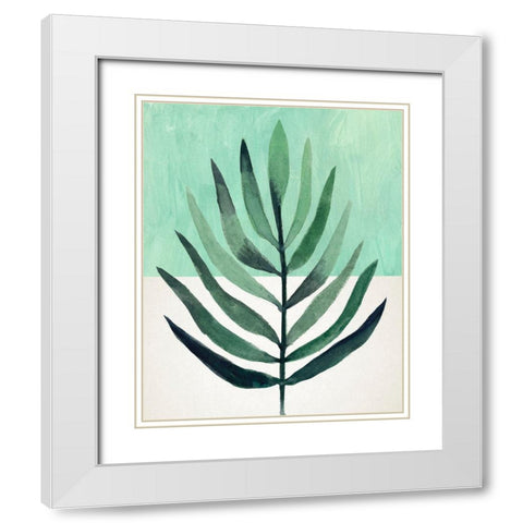 Verging Palm III White Modern Wood Framed Art Print with Double Matting by Warren, Annie