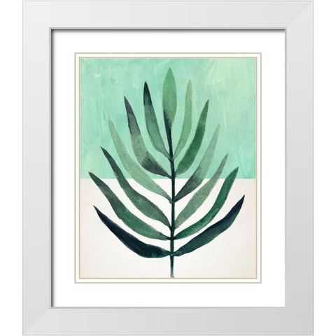Verging Palm III White Modern Wood Framed Art Print with Double Matting by Warren, Annie