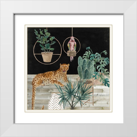 Jungle Home I White Modern Wood Framed Art Print with Double Matting by Wang, Melissa