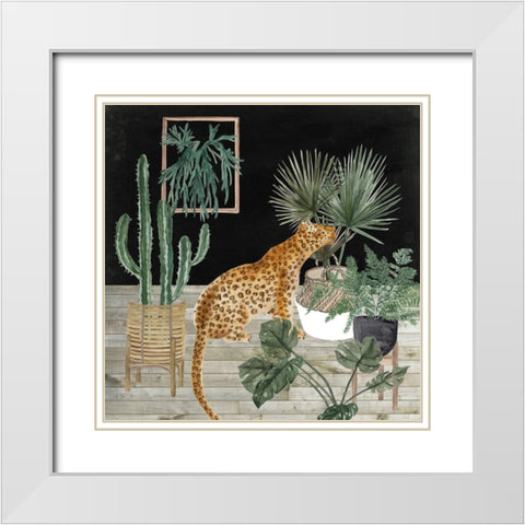 Jungle Home II White Modern Wood Framed Art Print with Double Matting by Wang, Melissa