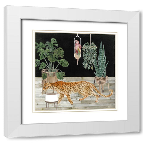 Jungle Home III White Modern Wood Framed Art Print with Double Matting by Wang, Melissa