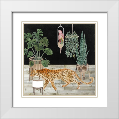 Jungle Home III White Modern Wood Framed Art Print with Double Matting by Wang, Melissa