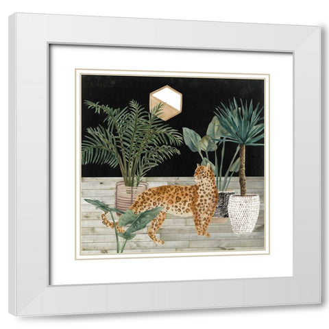 Jungle Home IV White Modern Wood Framed Art Print with Double Matting by Wang, Melissa