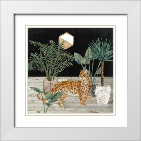Jungle Home IV White Modern Wood Framed Art Print with Double Matting by Wang, Melissa