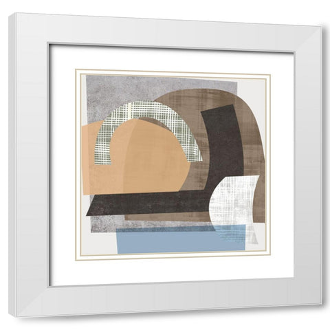 Scribble Fabrics I White Modern Wood Framed Art Print with Double Matting by Wang, Melissa