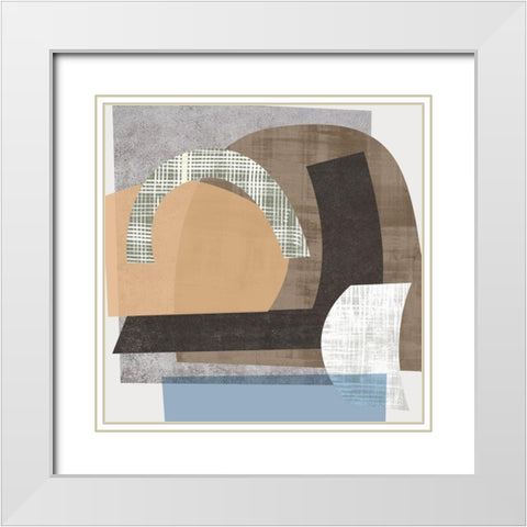 Scribble Fabrics I White Modern Wood Framed Art Print with Double Matting by Wang, Melissa