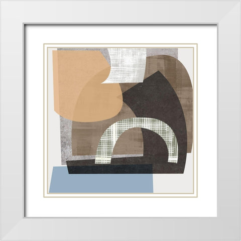 Scribble Fabrics II White Modern Wood Framed Art Print with Double Matting by Wang, Melissa