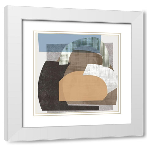 Scribble Fabrics III White Modern Wood Framed Art Print with Double Matting by Wang, Melissa