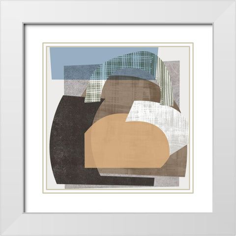 Scribble Fabrics III White Modern Wood Framed Art Print with Double Matting by Wang, Melissa