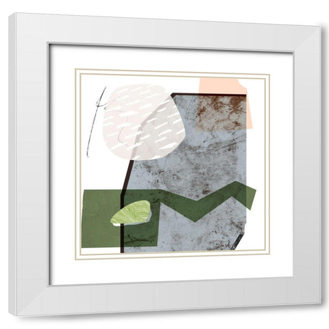 Ocean Stones II White Modern Wood Framed Art Print with Double Matting by Wang, Melissa