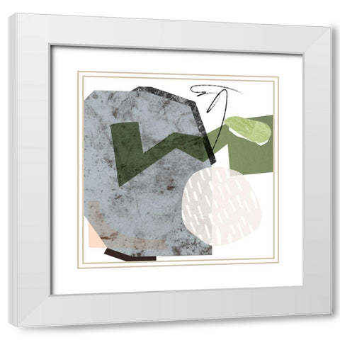 Ocean Stones III White Modern Wood Framed Art Print with Double Matting by Wang, Melissa