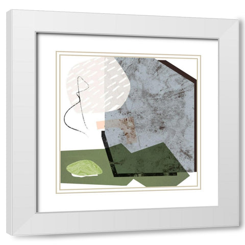 Ocean Stones IV White Modern Wood Framed Art Print with Double Matting by Wang, Melissa