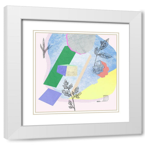 Flower-Field VI White Modern Wood Framed Art Print with Double Matting by Wang, Melissa