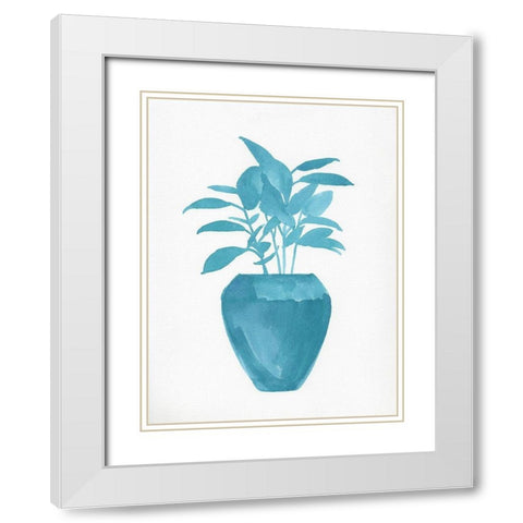 Watercolor House Plant V White Modern Wood Framed Art Print with Double Matting by Green, Jacob