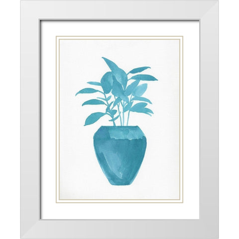 Watercolor House Plant V White Modern Wood Framed Art Print with Double Matting by Green, Jacob