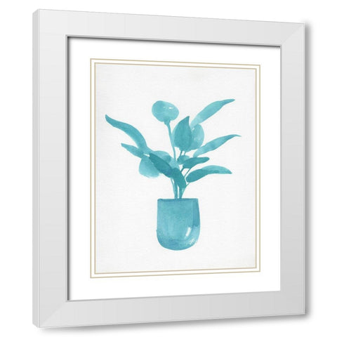 Watercolor House Plant VI White Modern Wood Framed Art Print with Double Matting by Green, Jacob