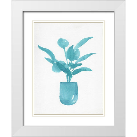 Watercolor House Plant VI White Modern Wood Framed Art Print with Double Matting by Green, Jacob