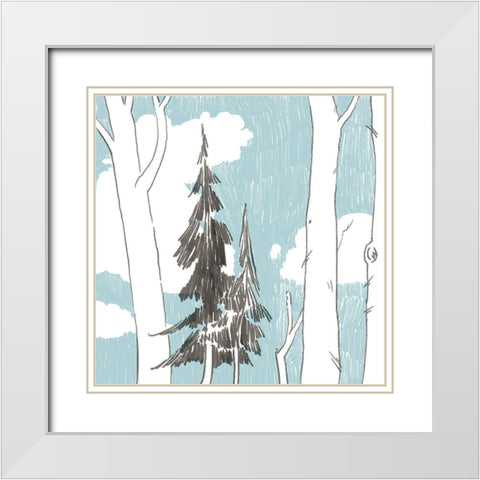 Westwood I White Modern Wood Framed Art Print with Double Matting by Green, Jacob