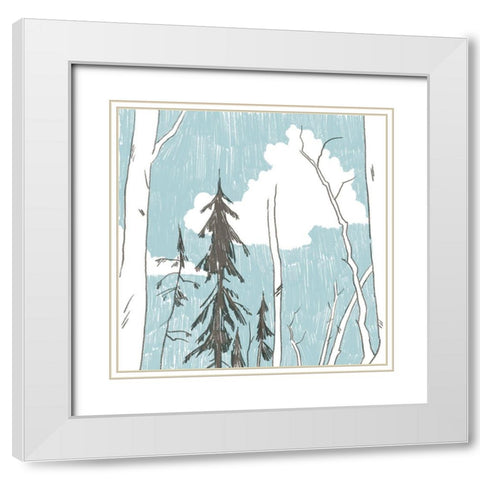 Westwood II White Modern Wood Framed Art Print with Double Matting by Green, Jacob