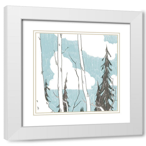 Westwood III White Modern Wood Framed Art Print with Double Matting by Green, Jacob