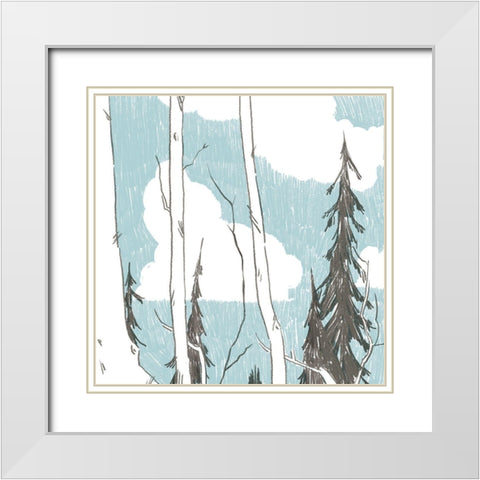 Westwood III White Modern Wood Framed Art Print with Double Matting by Green, Jacob