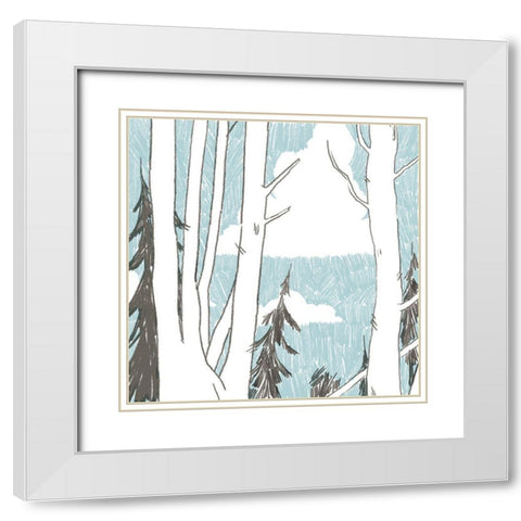 Westwood IV White Modern Wood Framed Art Print with Double Matting by Green, Jacob