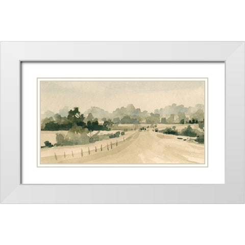 Rural Roads II White Modern Wood Framed Art Print with Double Matting by Caroline, Emma