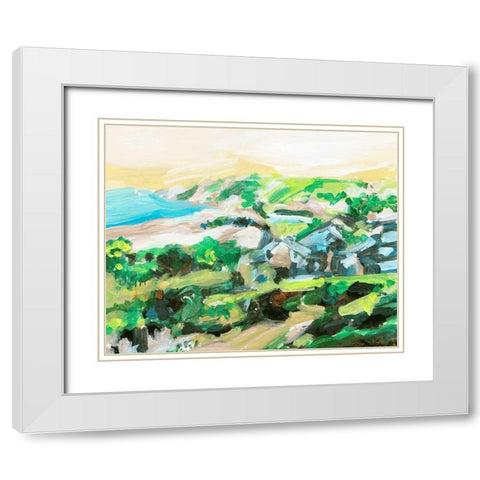 Spring Village I White Modern Wood Framed Art Print with Double Matting by Wang, Melissa