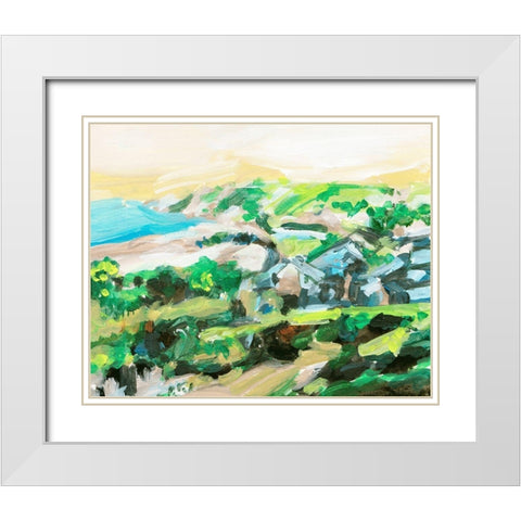 Spring Village I White Modern Wood Framed Art Print with Double Matting by Wang, Melissa